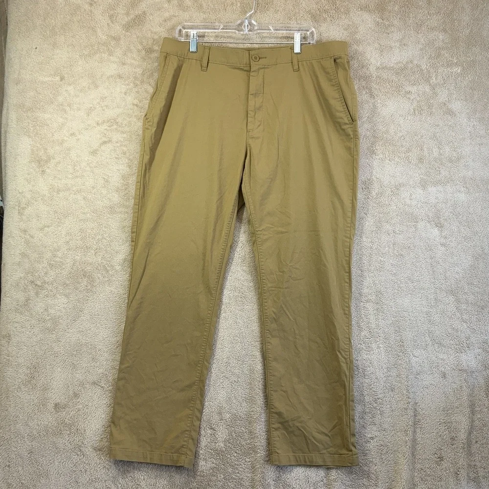 Orvis Khaki Brown Pants Men's Sz 38x30 Cotton Nylon Lycra Hiking Camping EUC